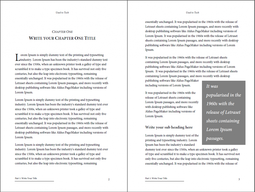 Professional-looking book template for Word, free - Used to Tech