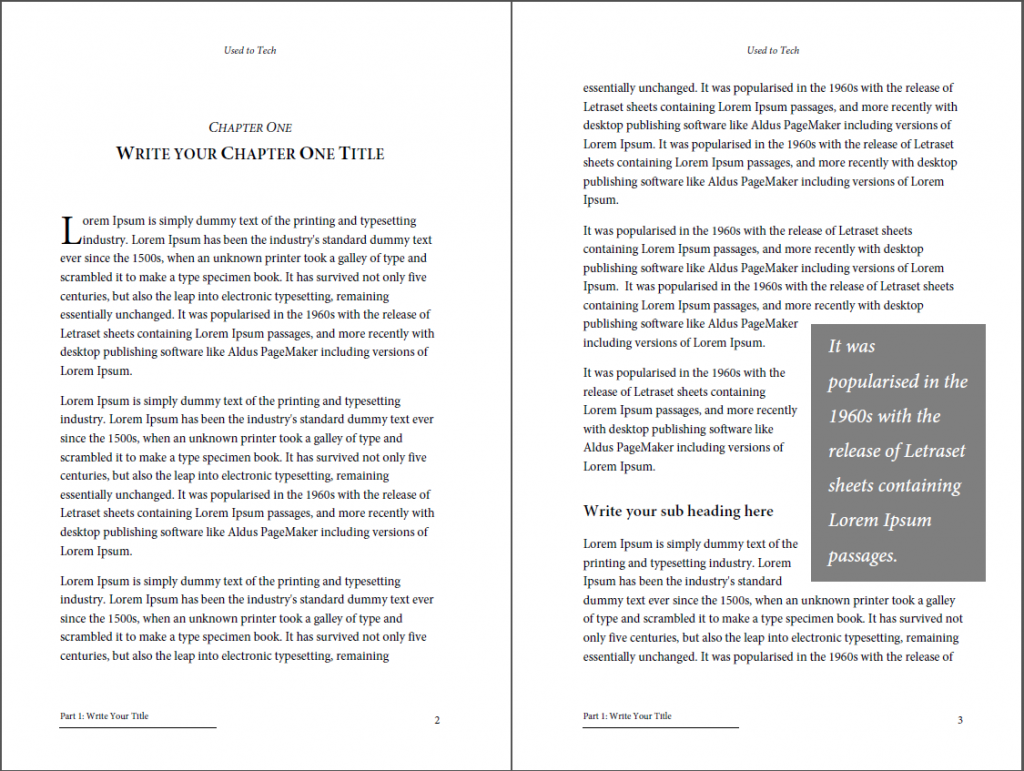 Professional looking Book Template For Word Free Used To Tech