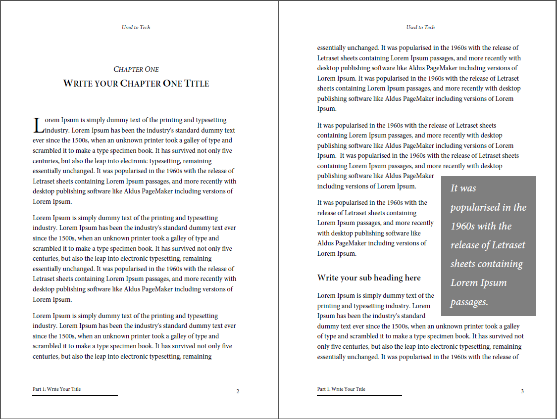 Professional-looking book template for Word, free