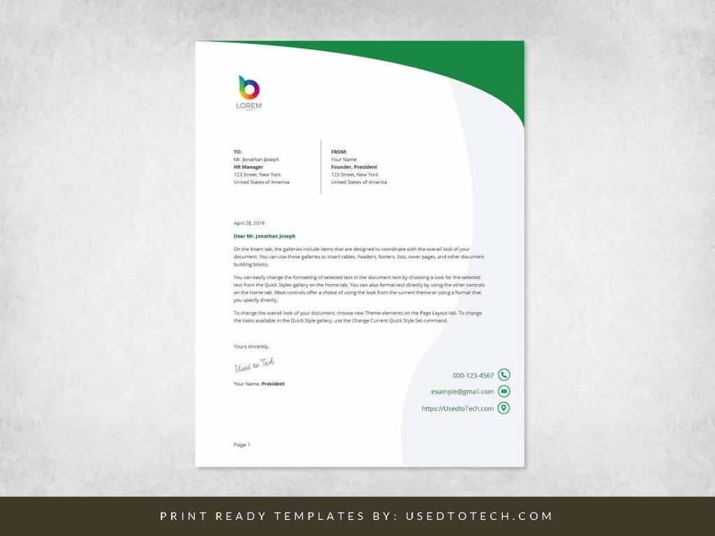 Perfect Letterhead Design In Word Free Used To Tech