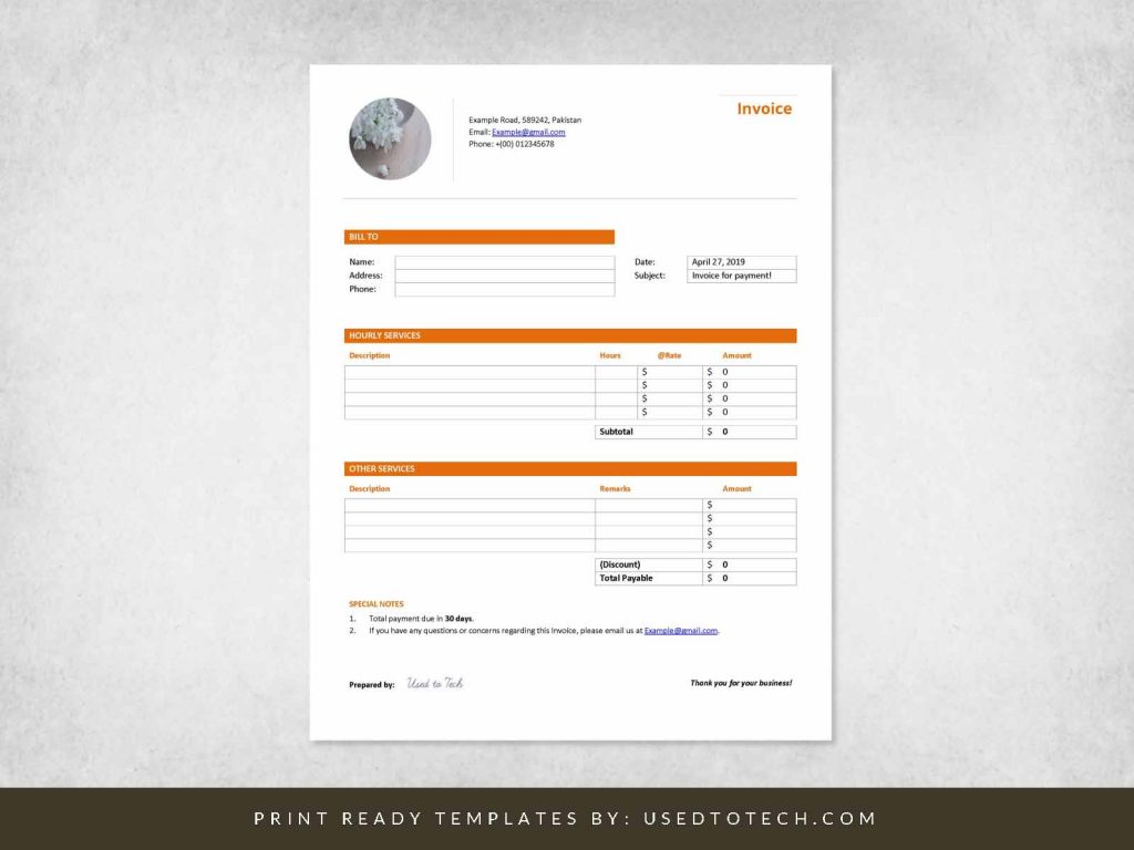 corp professional invoice template