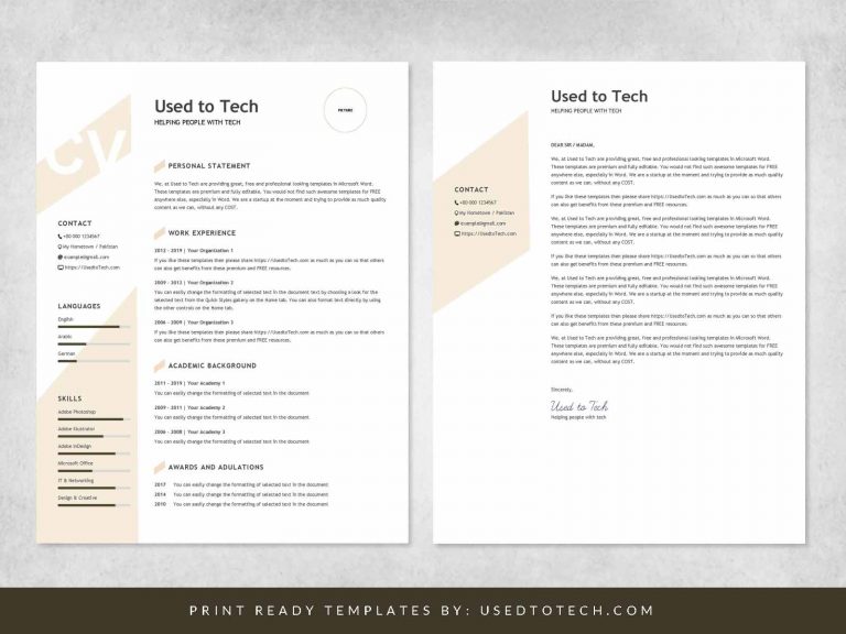 Modern resume template in Word free