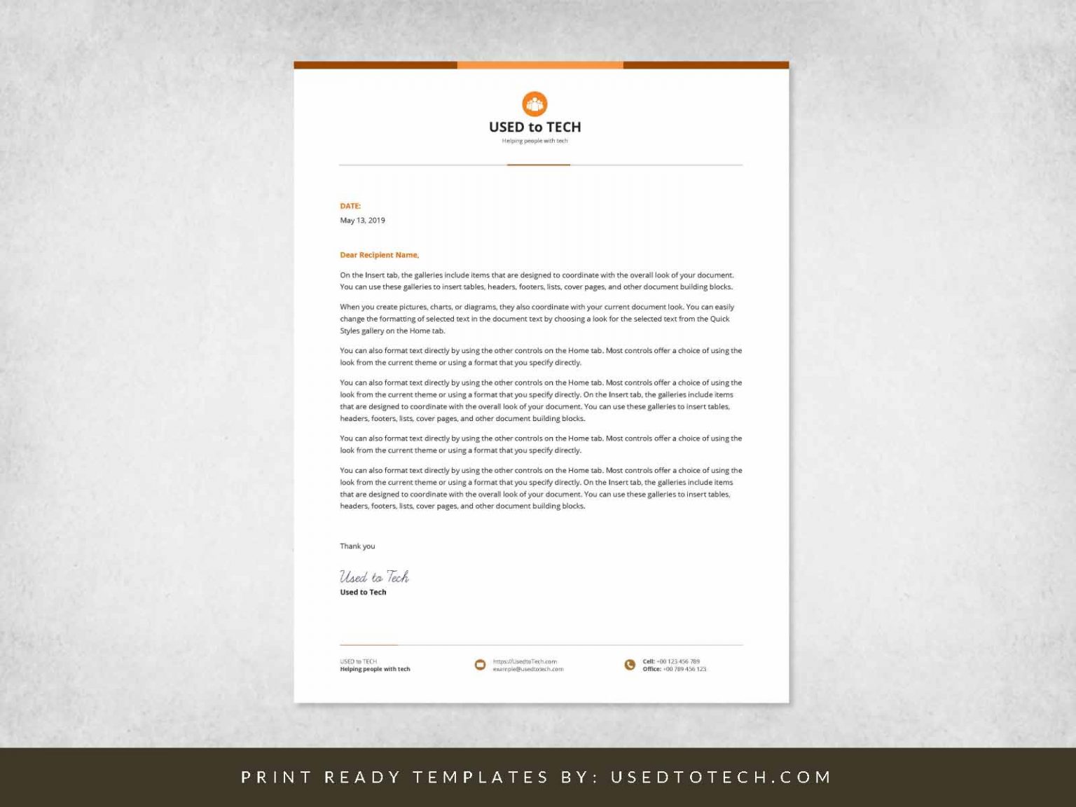 Letterhead Word Template Free