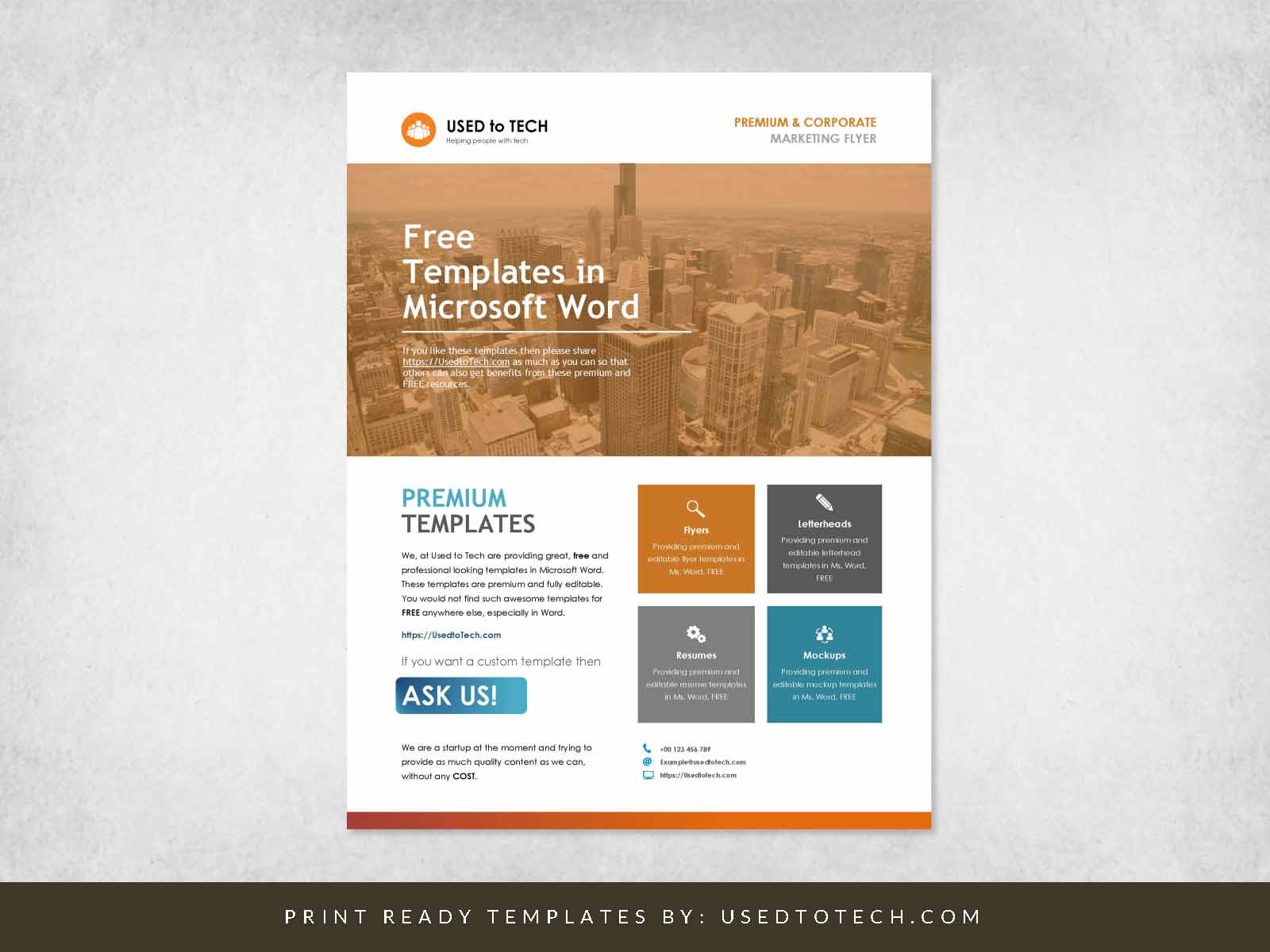 Corporate Flyer Design In Microsoft Word Free Used To Tech