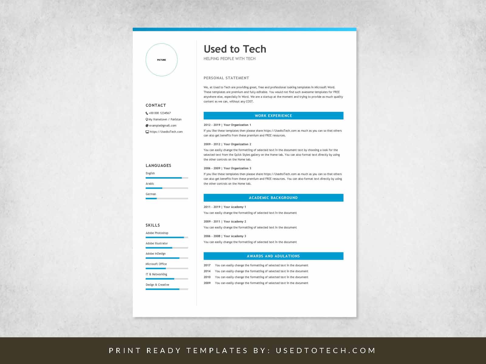 free professional resume templates with color