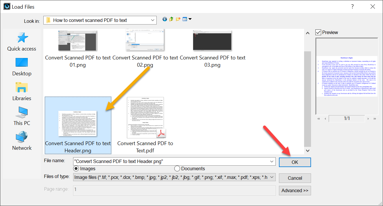 convert scanned pdf to text