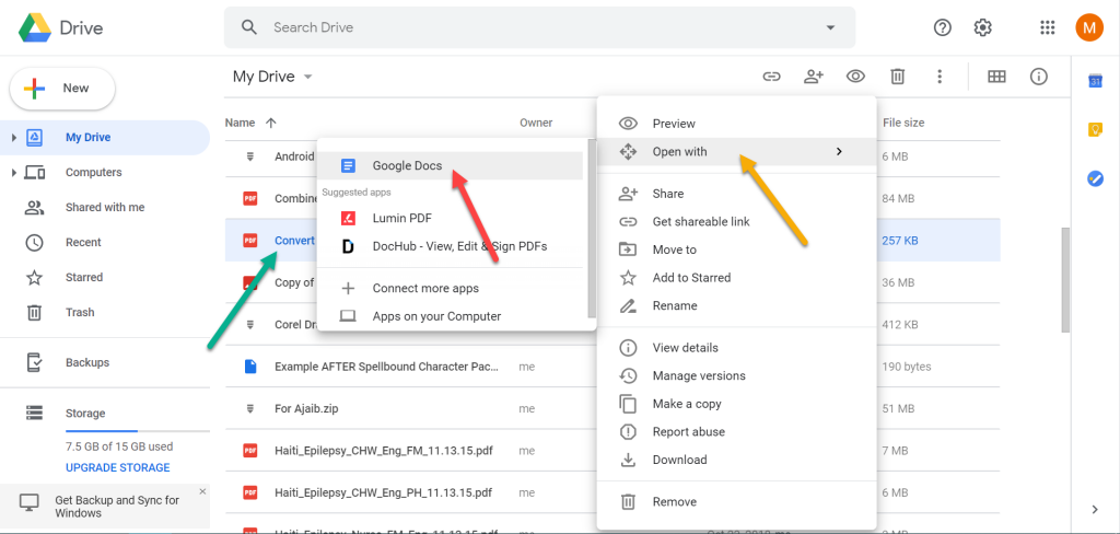 Convert scanned pdf with Google Drive 02