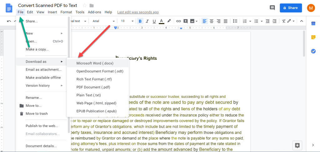 convert scanned pdf to editable word document free online