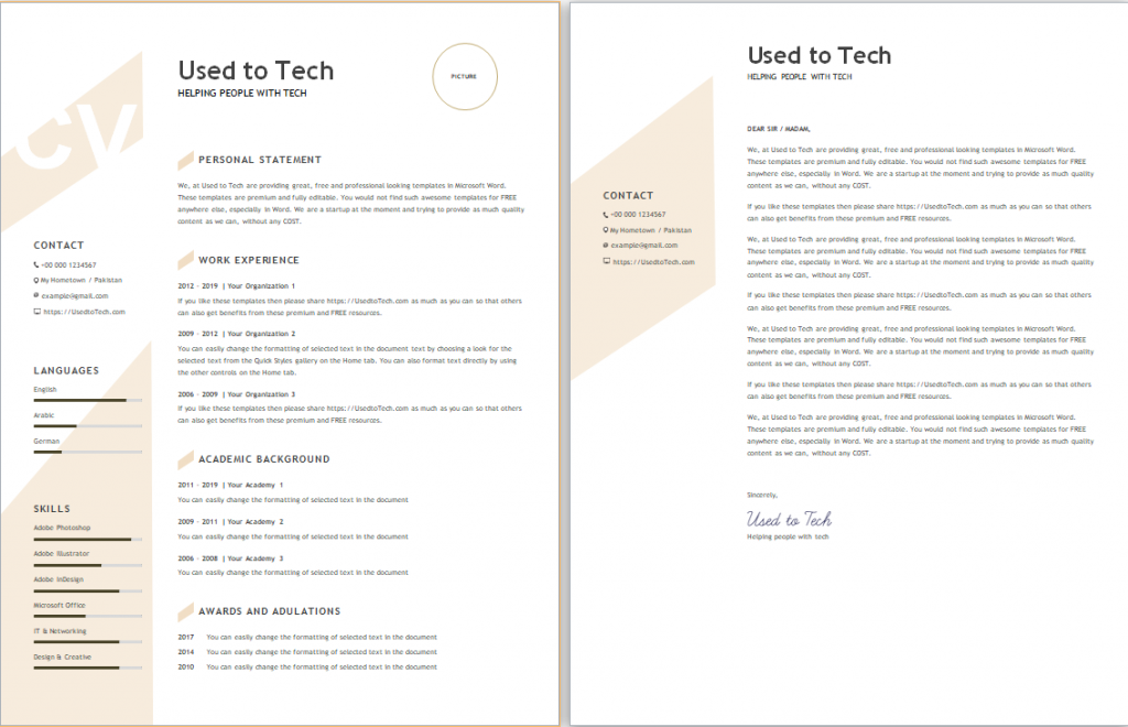 free modern resume templates word