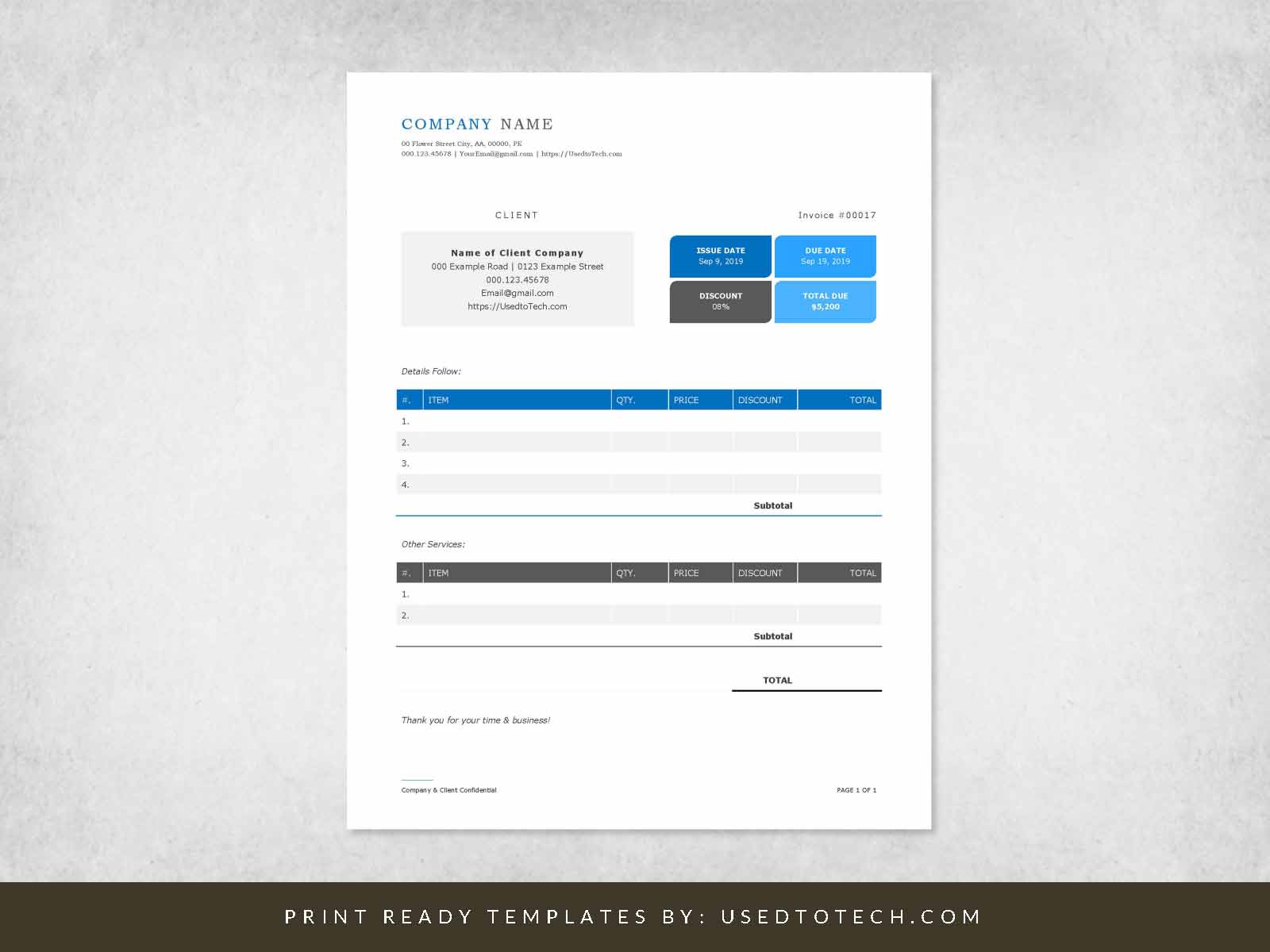 Modern Invoice Design In Microsoft Word Free Used To Tech