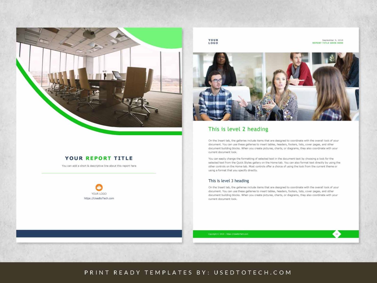 Corporate report design template in Microsoft Word