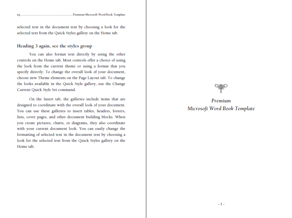 Premium free 6 x 9 book template for Microsoft Word