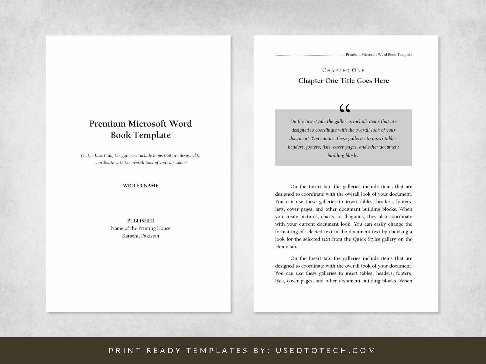 book template word download free