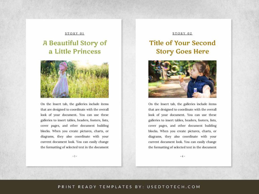 Free Best Looking Word Template for Writing Kids Books