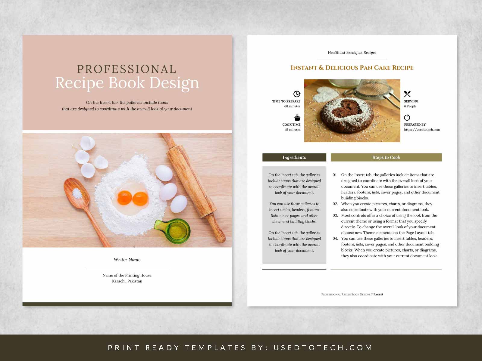 Free professional recipe book design in Microsoft Word - Used to Tech With Microsoft Word Recipe Card Template