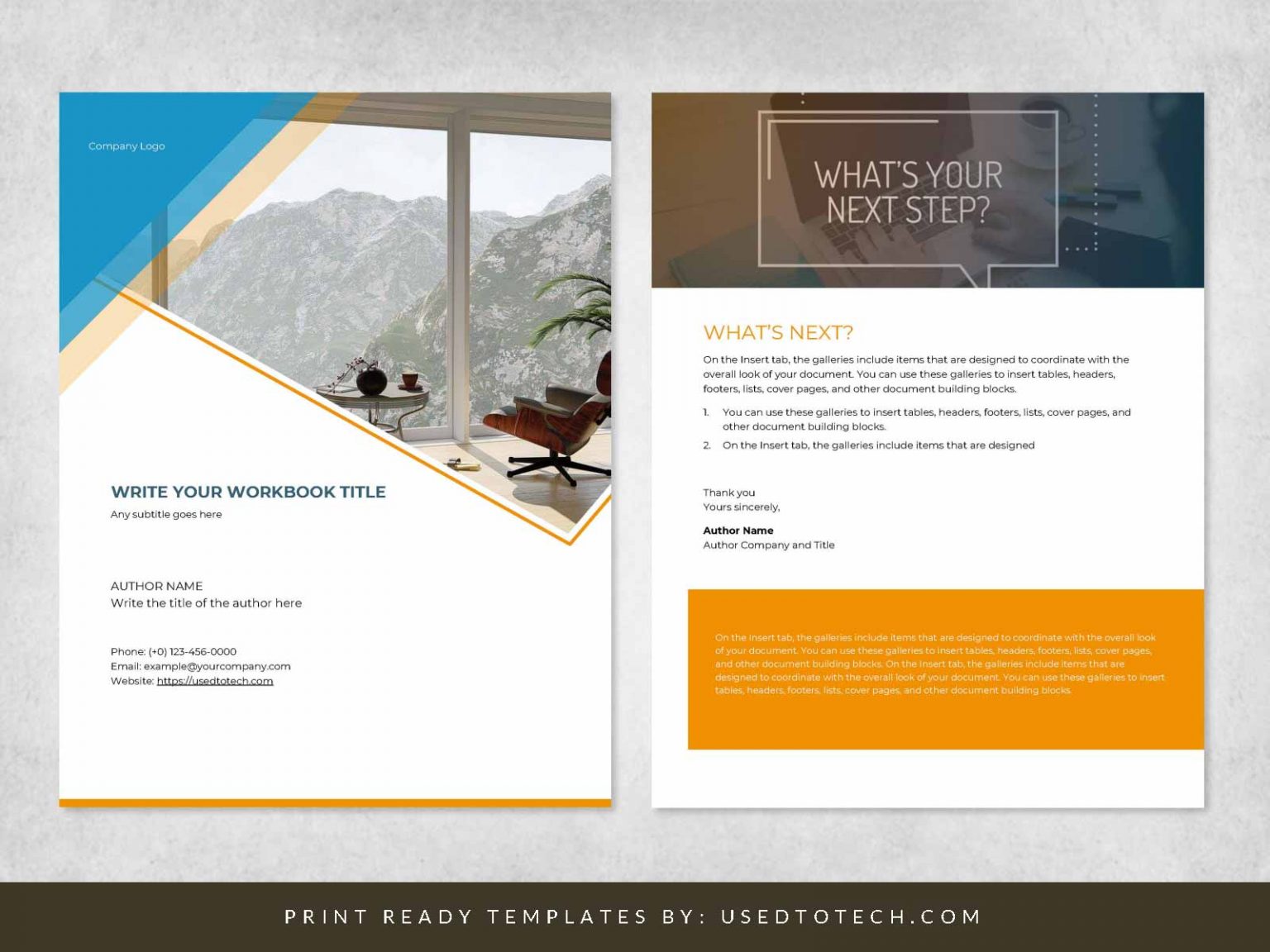 Free Awesome Looking Workbook Design In Microsoft Word Used To Tech