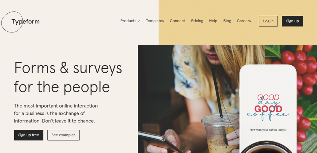 Typeform, a free online form creator with lots of templates