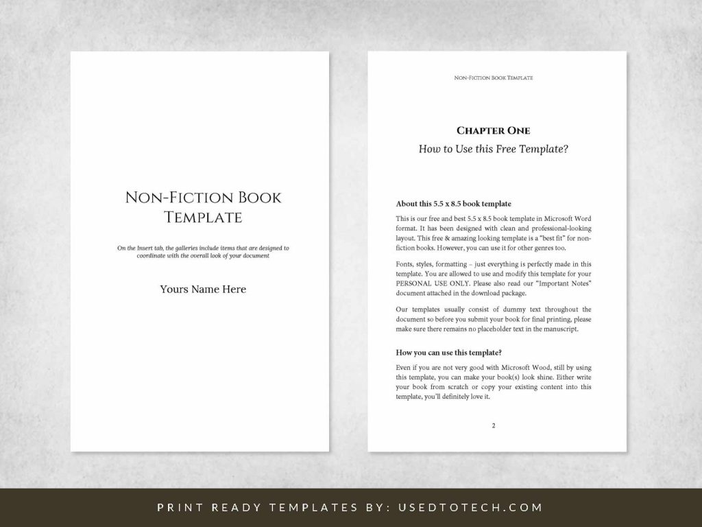 Best non-fiction book template in Microsoft Word, 5.5 x 8.5