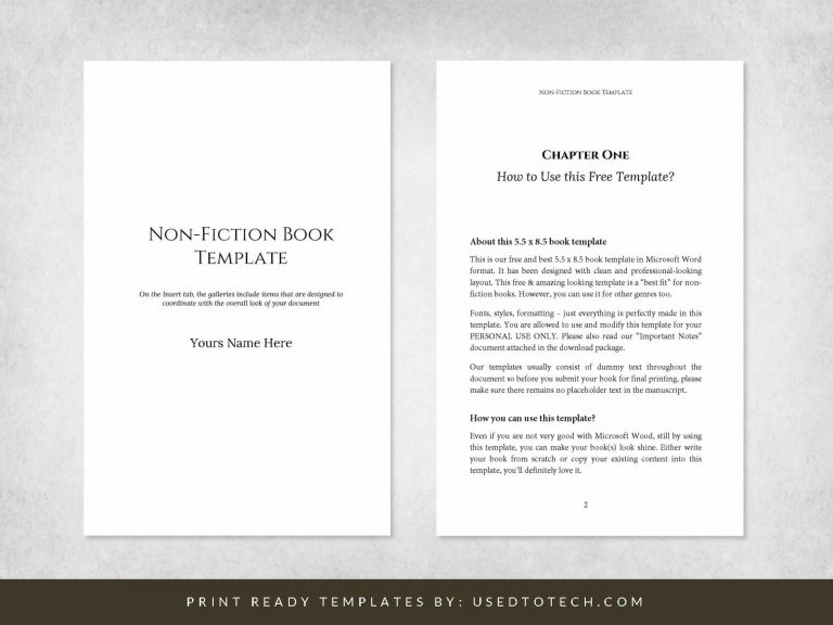 Best nonfiction book template in Word, 5.5 x 8.5