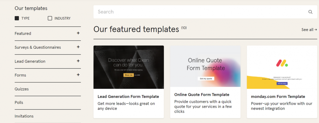 Free online form templates