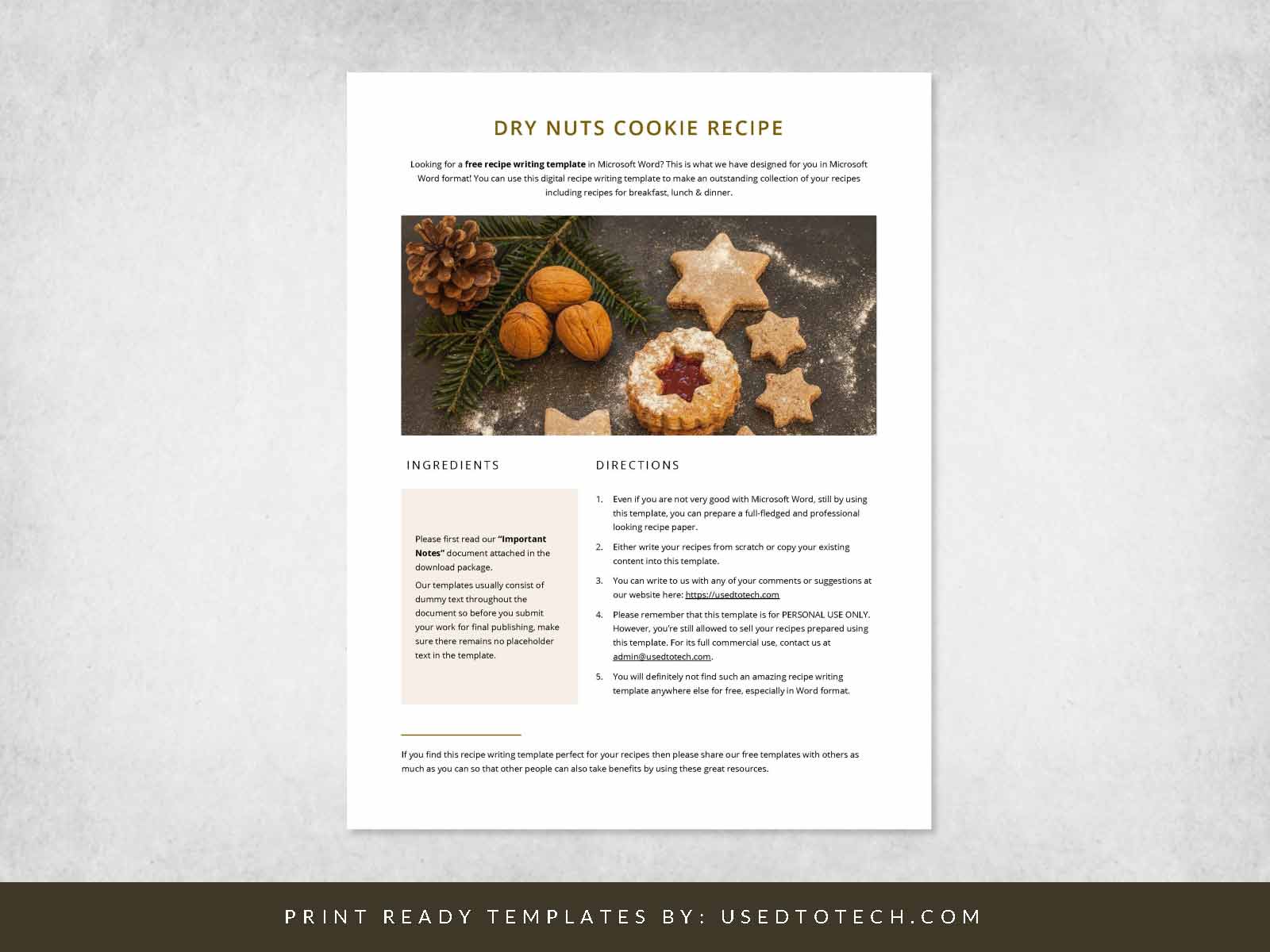 Free Instant Recipe Writing Template In Word Used To Tech