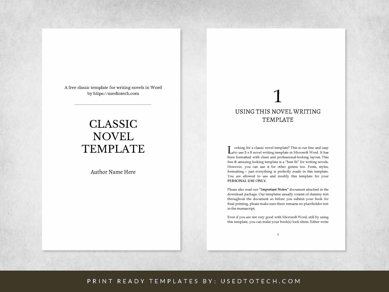 book template for word