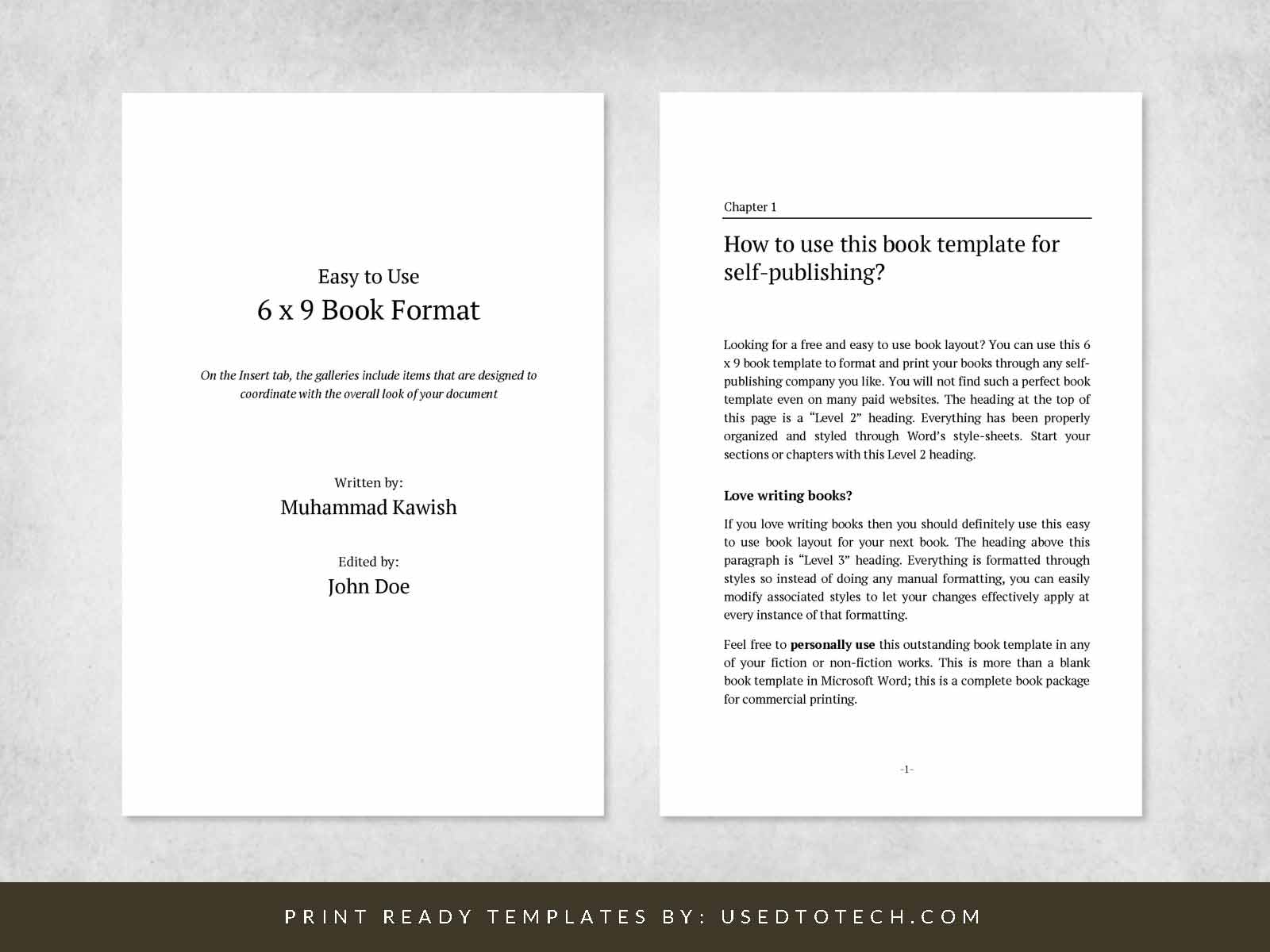 Easy to use 6 X 9 Book Format For Word