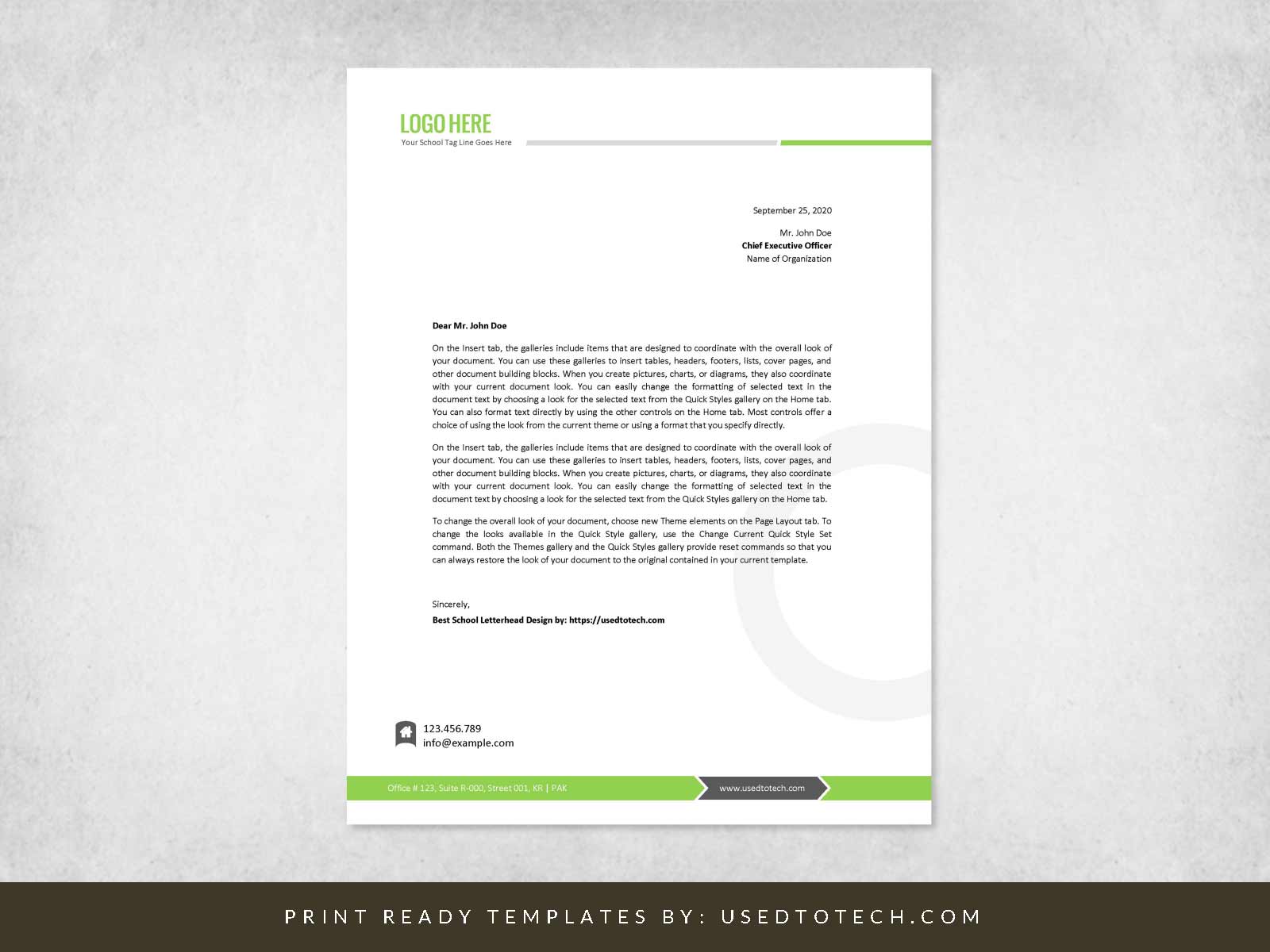 Free best school letterhead in Word