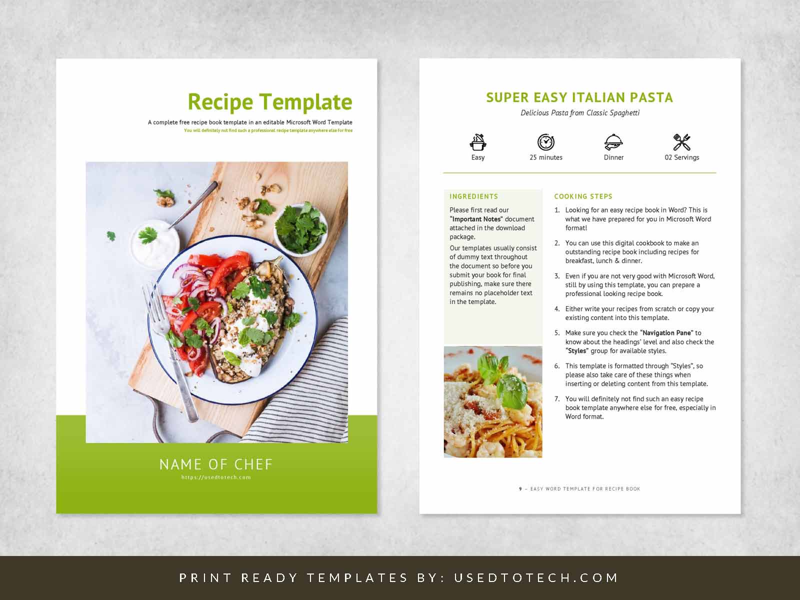 microsoft office recipe templates for word