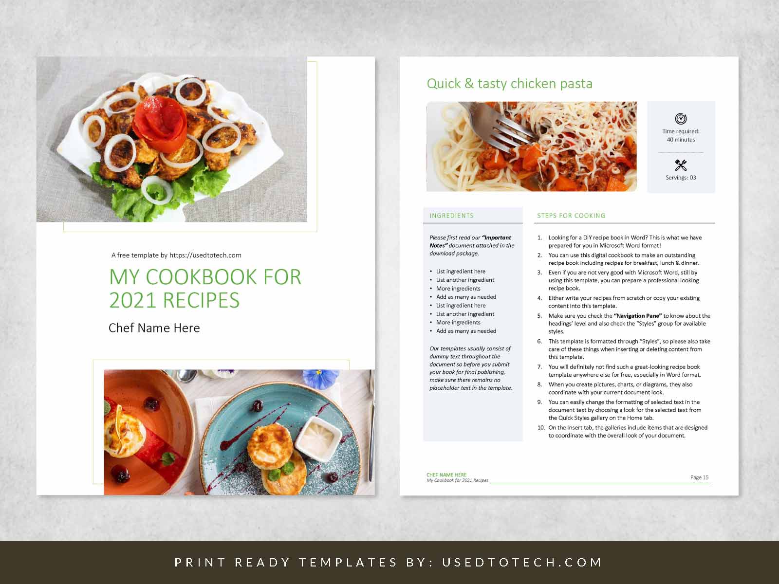 Templates For Making A Cookbook