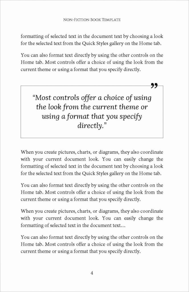 Non fiction book template in Word