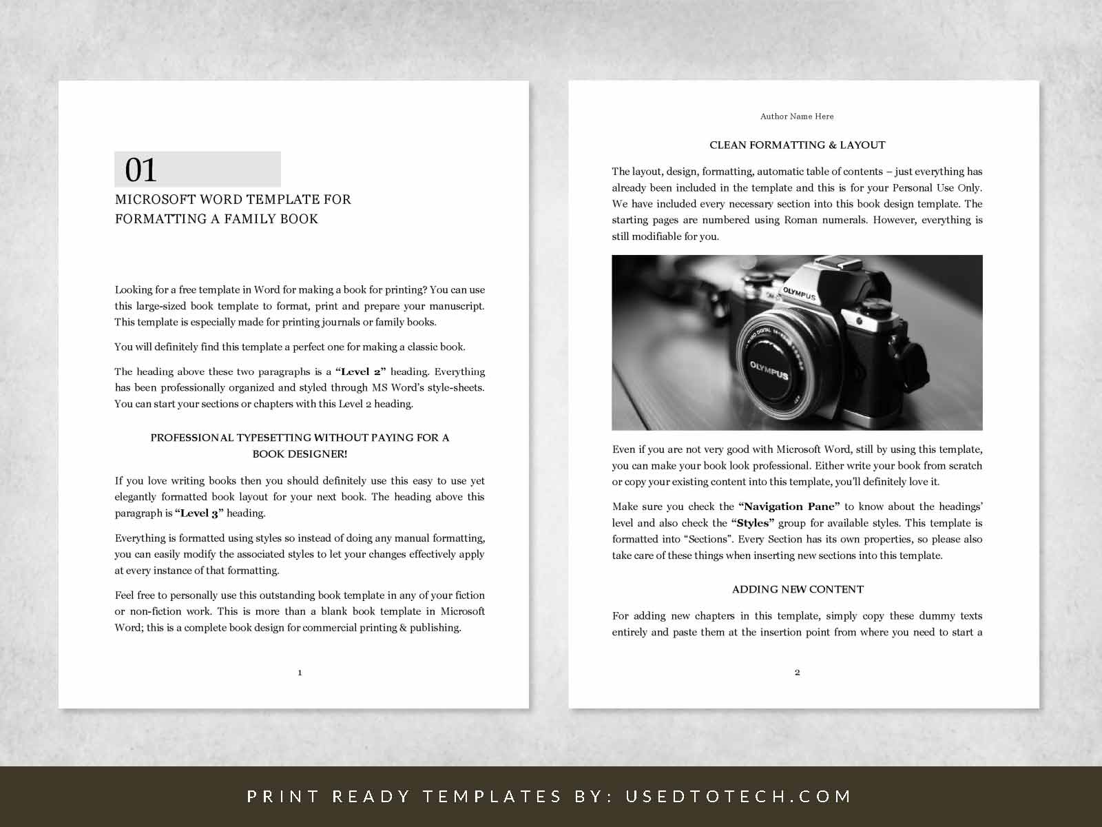 Microsoft Word book template in 23.23 x 23 for print - Used to Tech