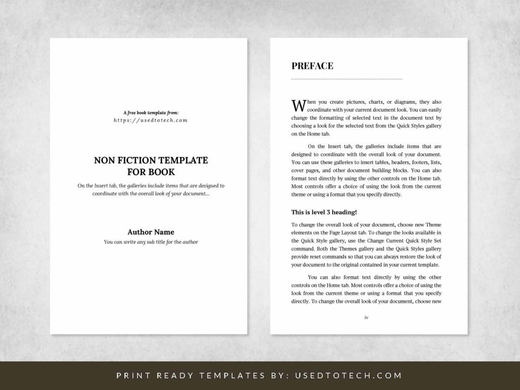 Non Fiction Template For Book In 6 X 9