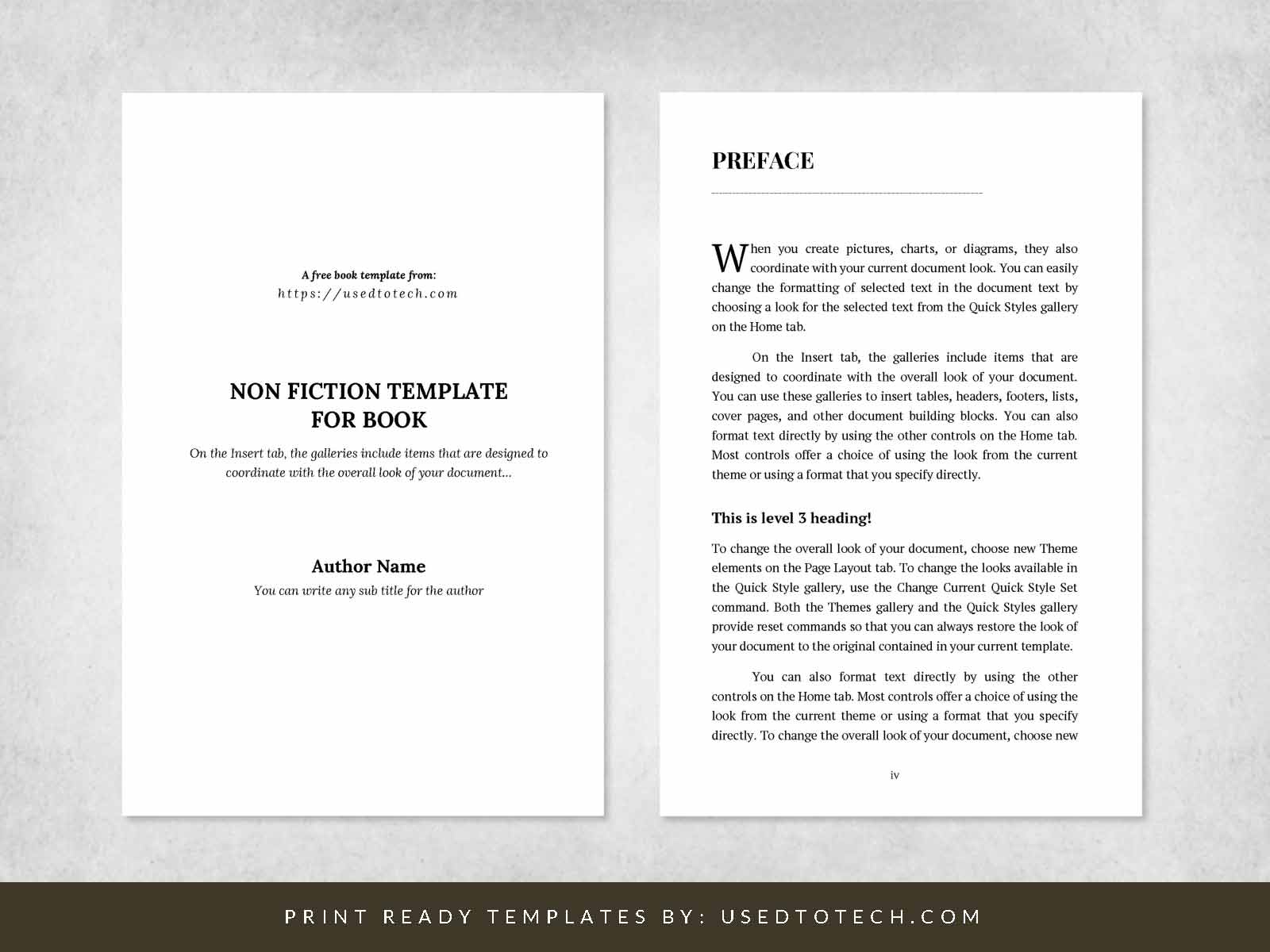 Non fiction template for book in 6 x 9