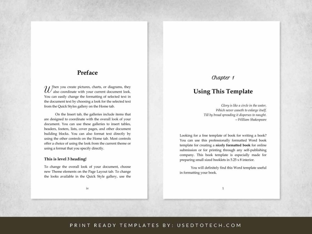 5.25 x 8 Template of book in Word for Printing