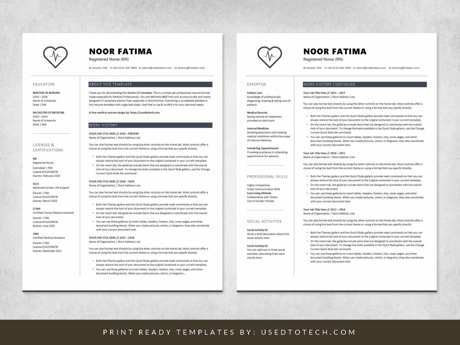 Free Doctor CV Template In Word