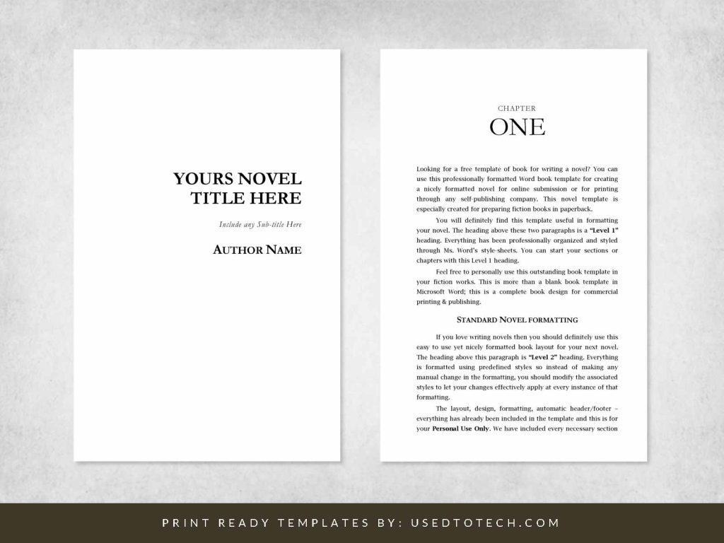 Best free template for novel in Word