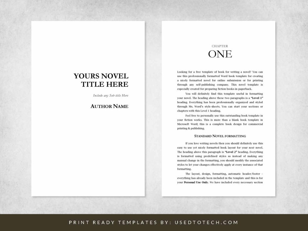 Best Free Template For Novel In Word