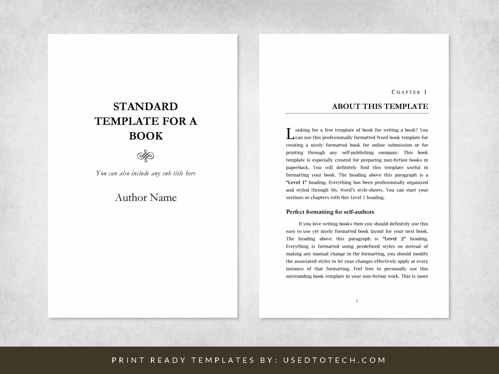 Standard Word template for a book 6x9