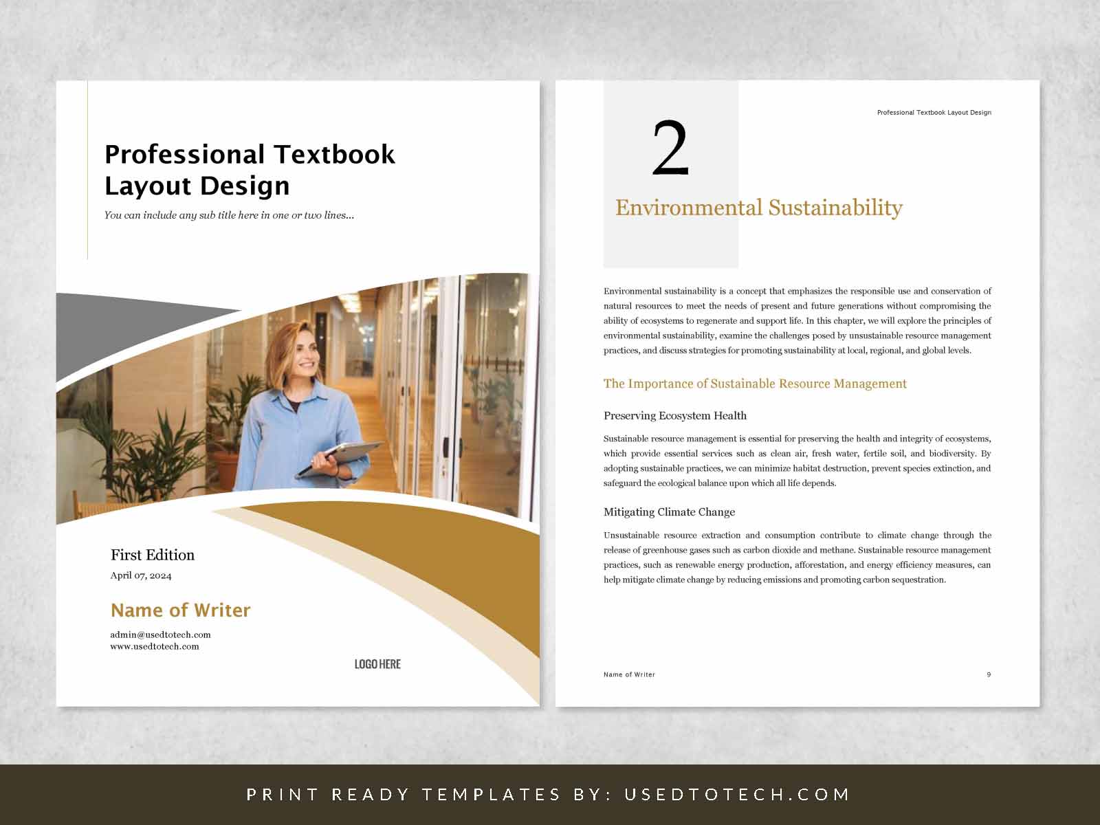 Professional textbook layout template in Word